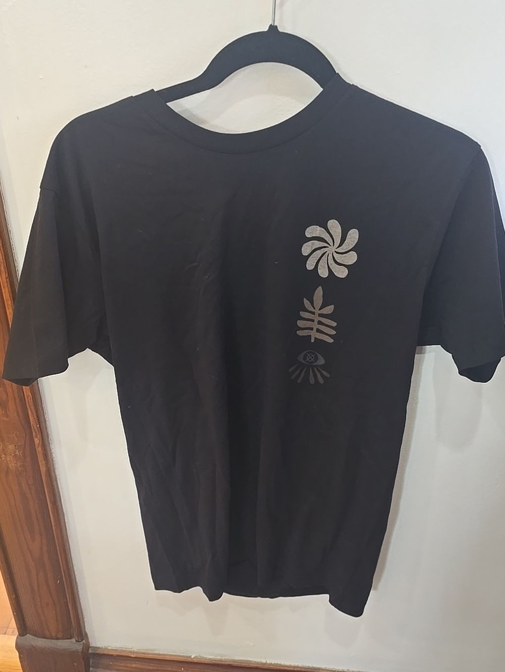 Stance Black Short-Sleeve Tee with Silver Vertical Motifs